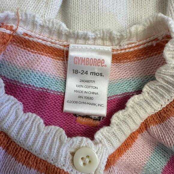 Gymboree Cupcake Knit Cardigan 18–24M Vintage 2008 White Pastel Sweater - Picture 2 of 8